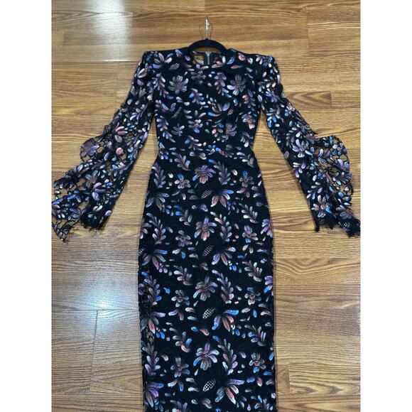 ALEX PERRY LIBERTY PAINTED FRENCH FLORAL LACE DRESS size 4 - Picture 11 of 14